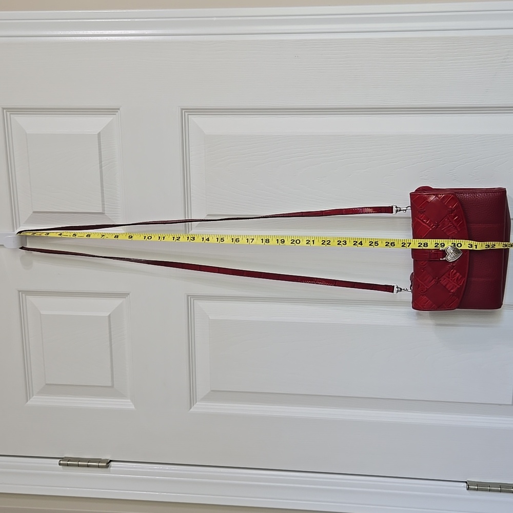 Brighton Red Leather Vintage Crossbody bag, New with tags.  27" drop - Picture 5 of 13
